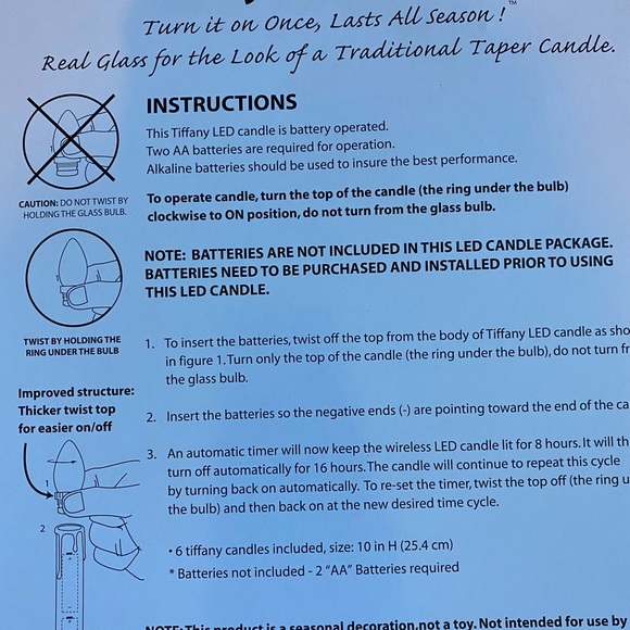 Brite Star Holiday Wireless Tiffany Led Candles 6 Count Poshmark